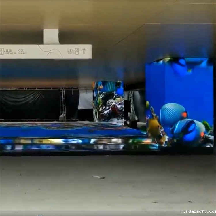 P4科技体验馆沉浸式海底生物珊瑚LED立柱阶梯显示屏幕