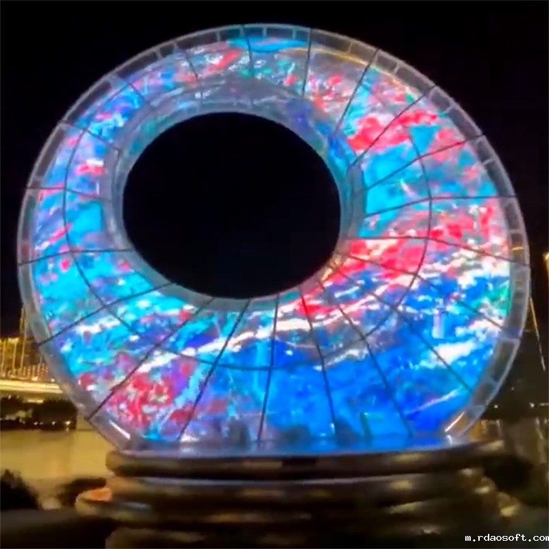 P4户外休闲江边公园圆形高清LED圆形显示屏