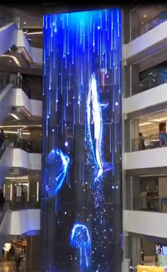 大型豪华商场P10珠宝店广告玻璃透明贴膜冰屏 (图1)
