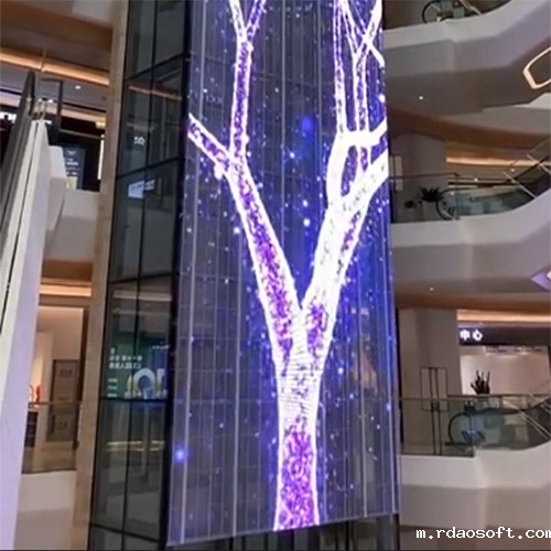 豪华购物商场P9广告墙面竖立贴膜透明显示屏