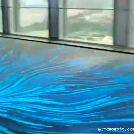 深圳北站蓝色大气高端数字展厅LED互动地砖显示屏