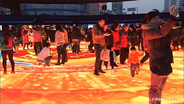 春晚年会电视节目彩排LED互动地砖显示屏